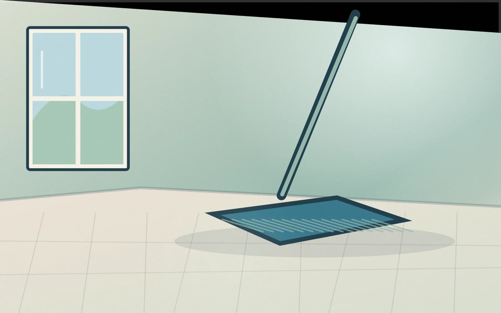 Cleaner identifying floor materials before mopping