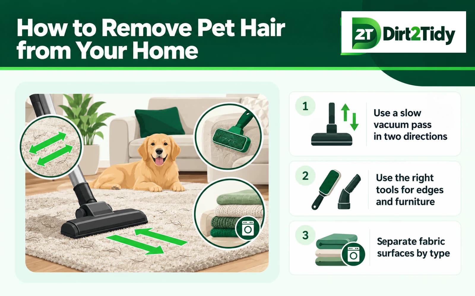 infographic: carpet and rugs for how to remove pet hair from your home