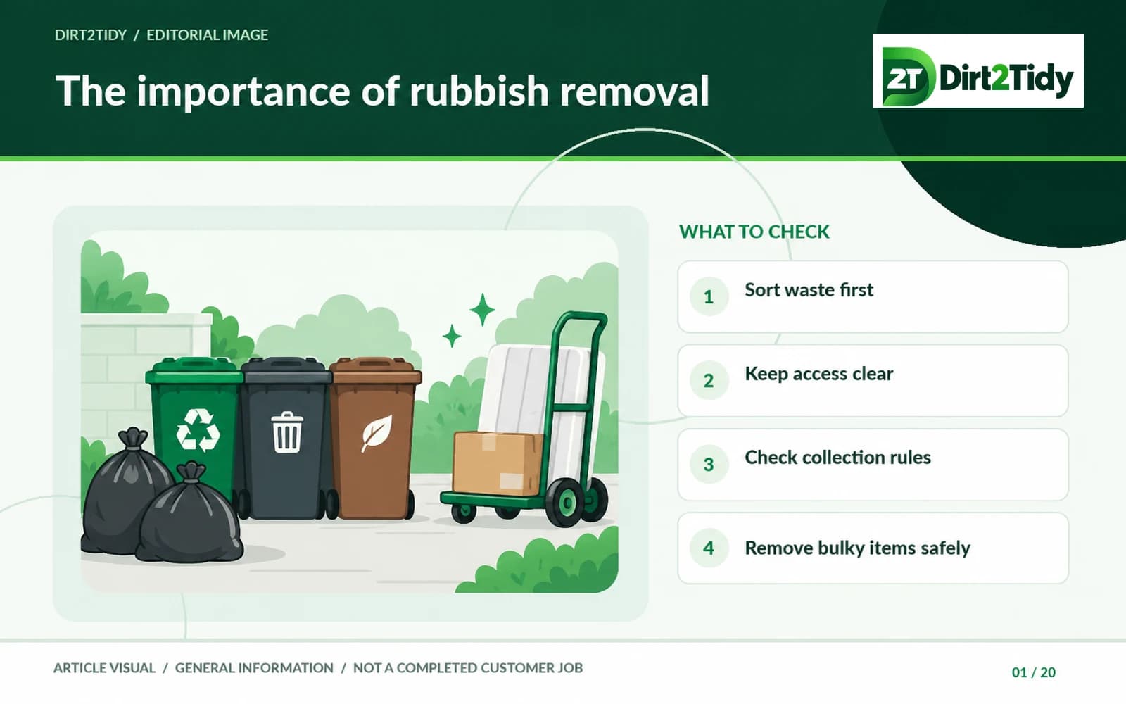 editorial illustration: decide what is staying and what is leaving for household rubbish removal: plan what leaves and who handles it