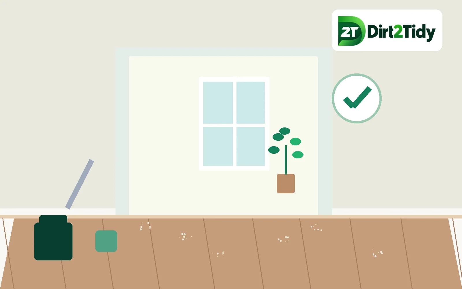 editorial illustration: scope ordinary post-trade cleaning after a wall has been removed and the site released