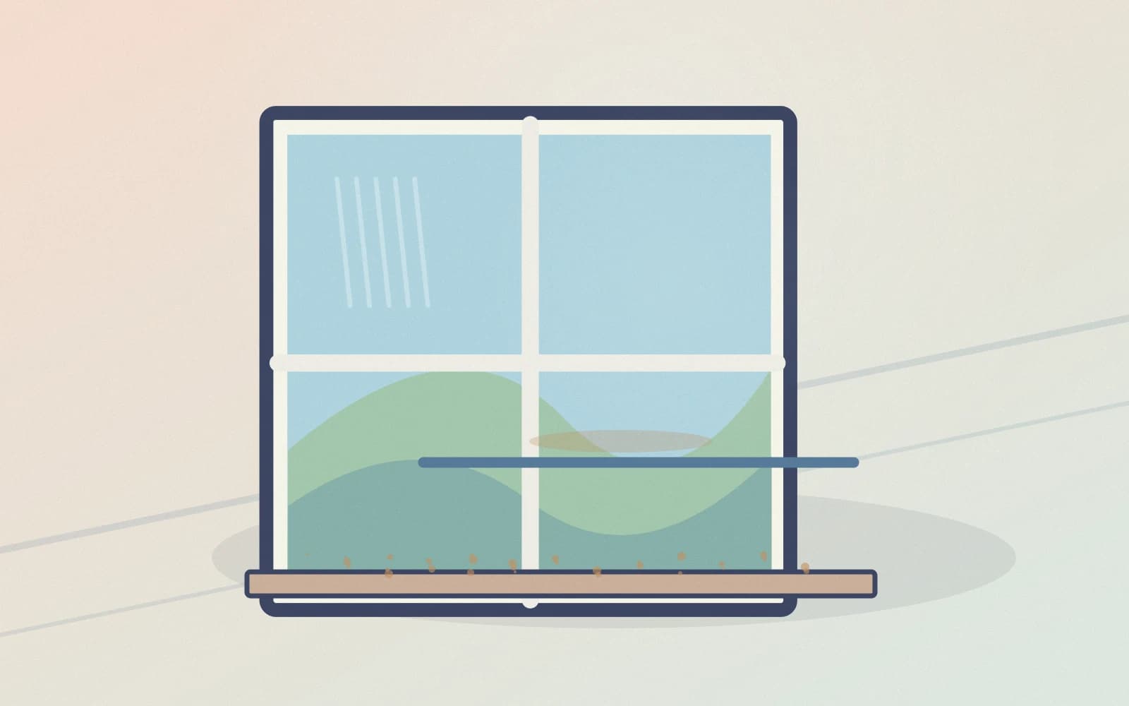 Removing settled construction dust from a finished window sill