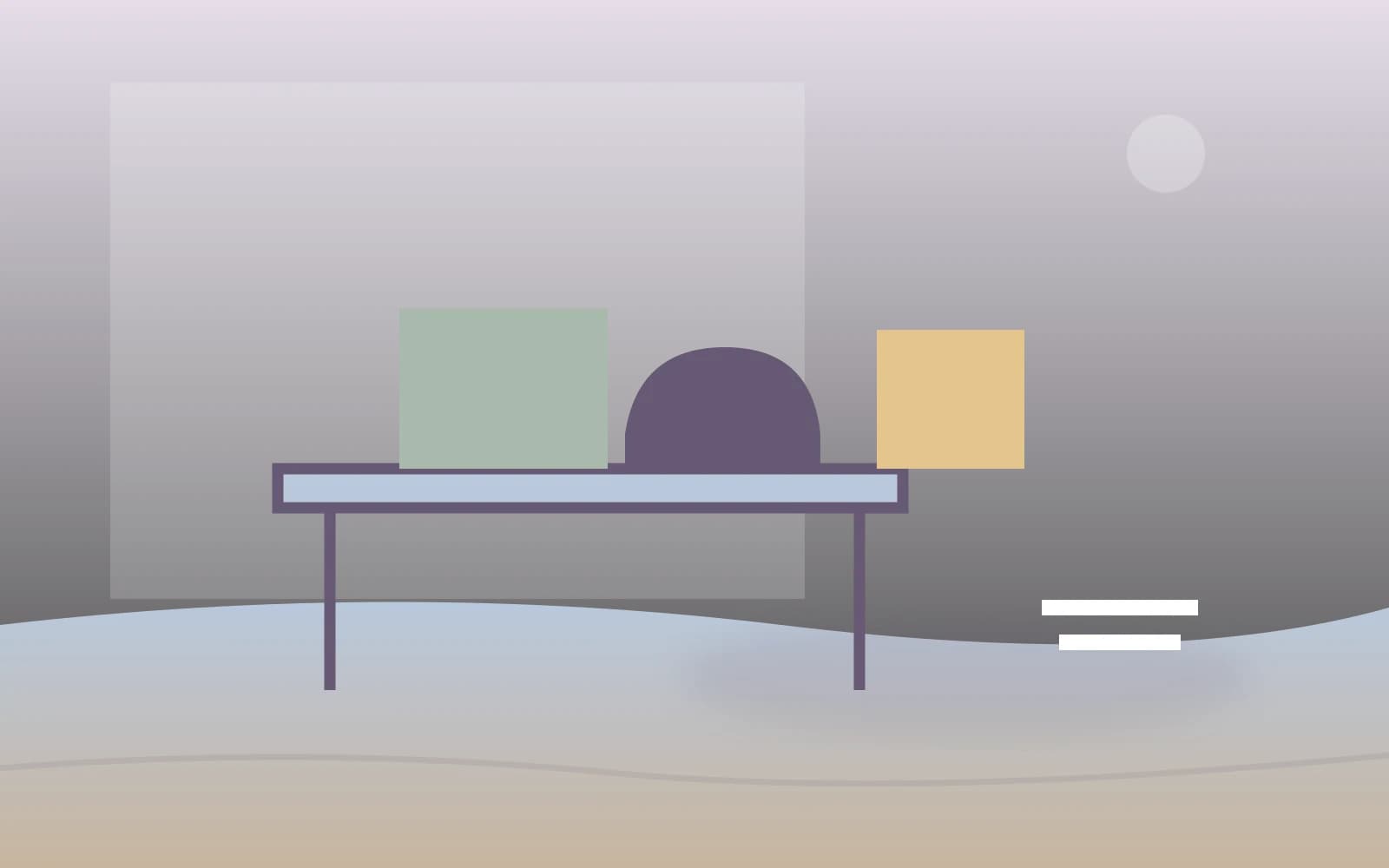 A compact study desk and chair beside a visibly clear walking route