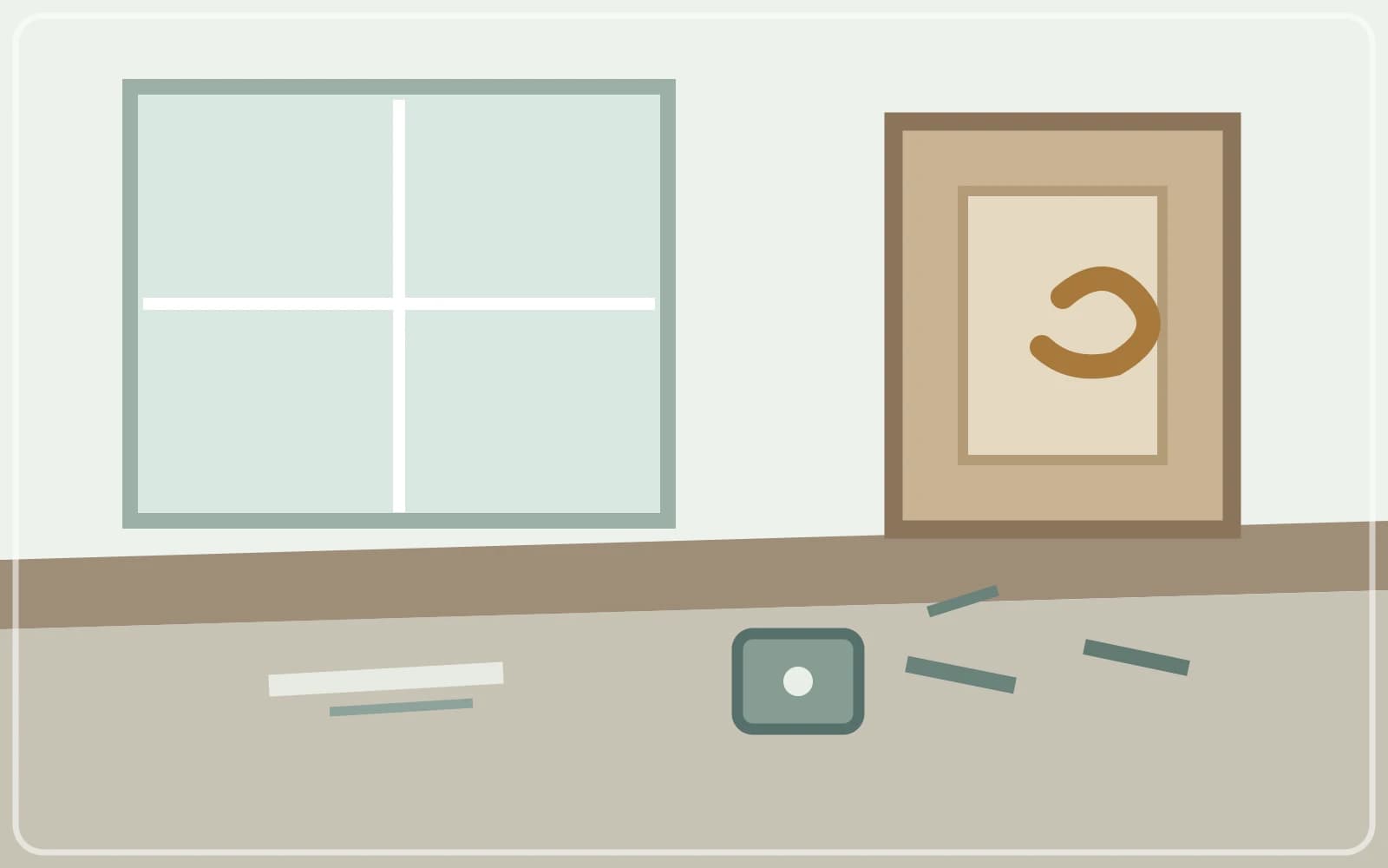 Entryway switch, brass handle and shared touch surfaces in a hallway