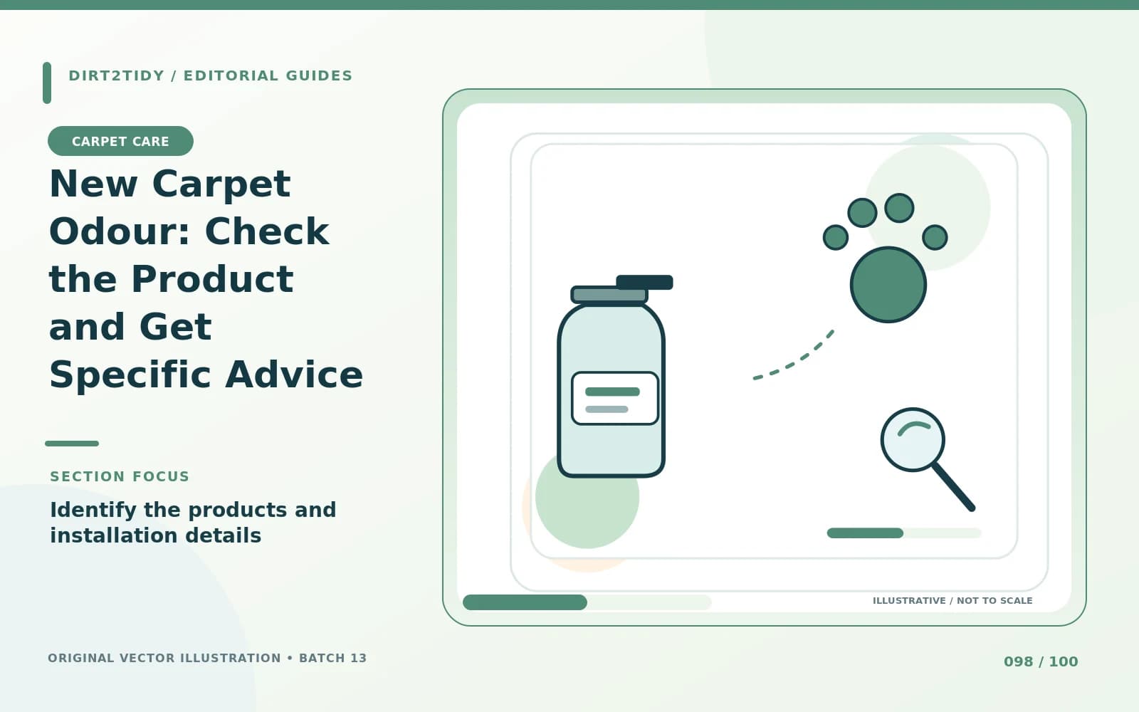 Illustration of identify the products and installation details for New Carpet Odour: Check the Product and Get Specific Advice