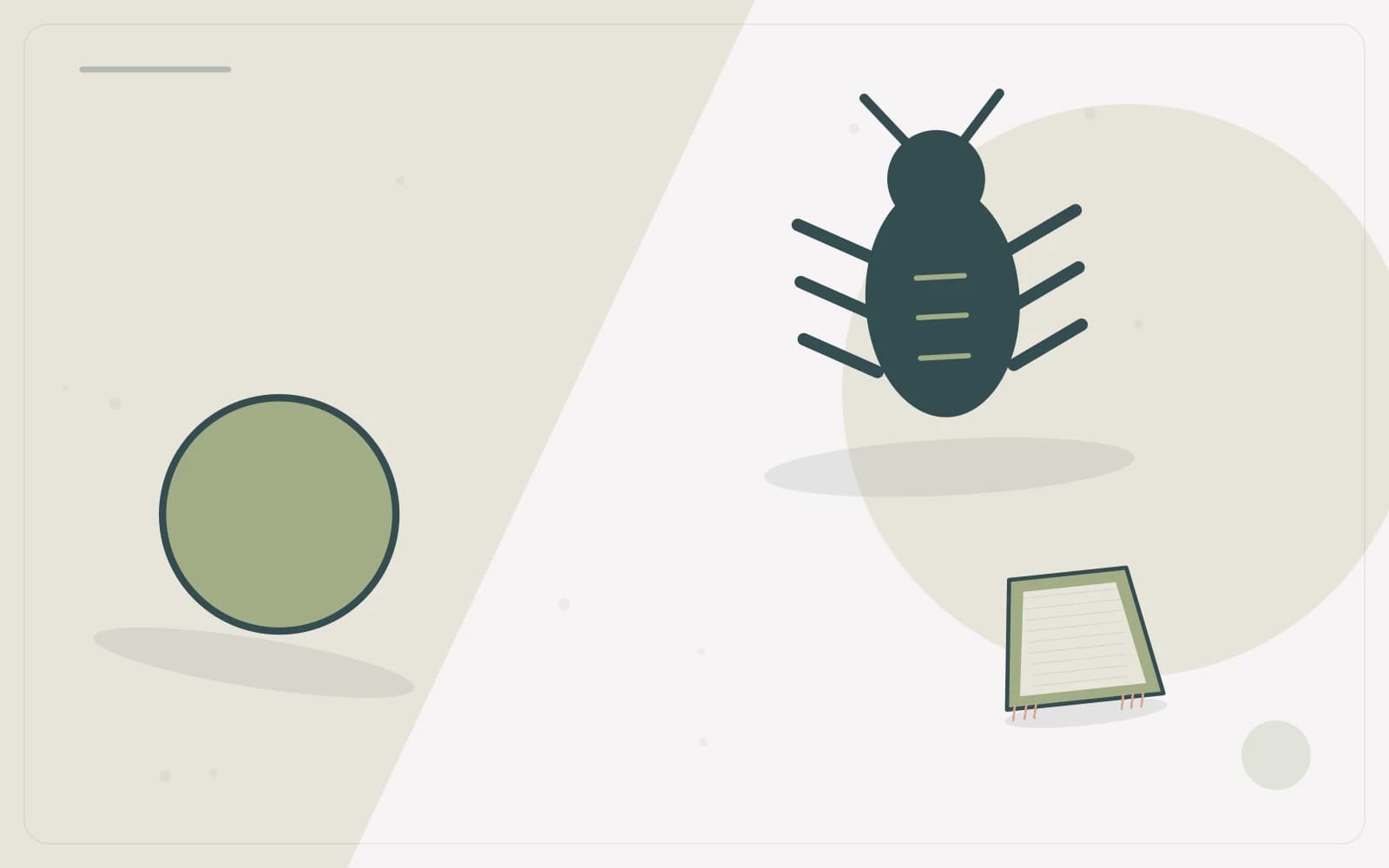 Editorial illustration featuring insect, magnify, rug for the article “Insects Found Near Carpet: Record the Signs and Get Qualified Advice”.