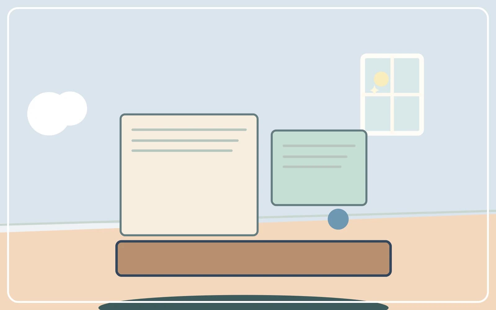 A small cleaning business desk with receipts and cost records