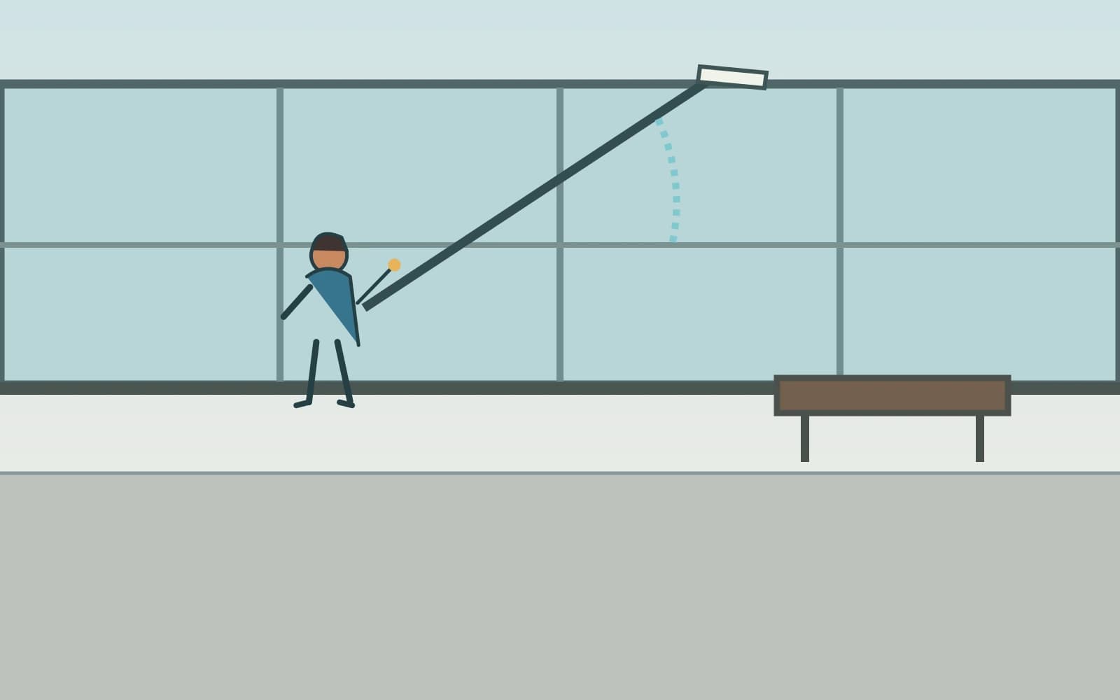A window specialist uses a water-fed pole on a low commercial glass façade from the pavement