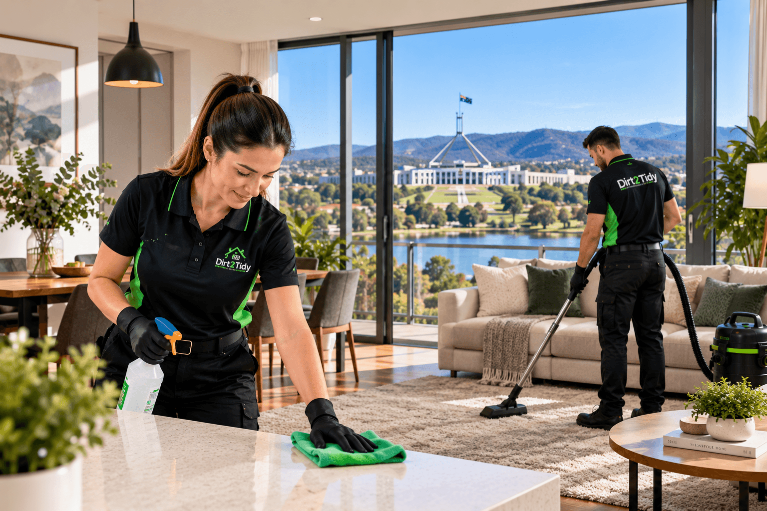 Dirt2Tidy cleaning services available across Canberra