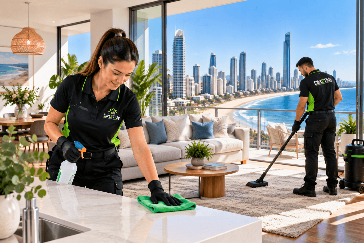 Dirt2Tidy cleaning services available across the Gold Coast