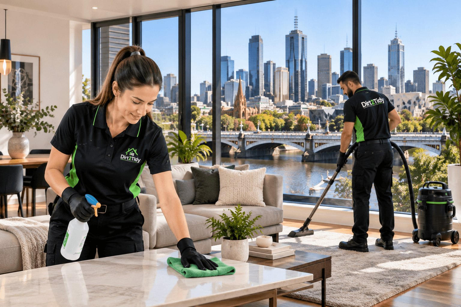 Dirt2Tidy cleaning services available across Melbourne