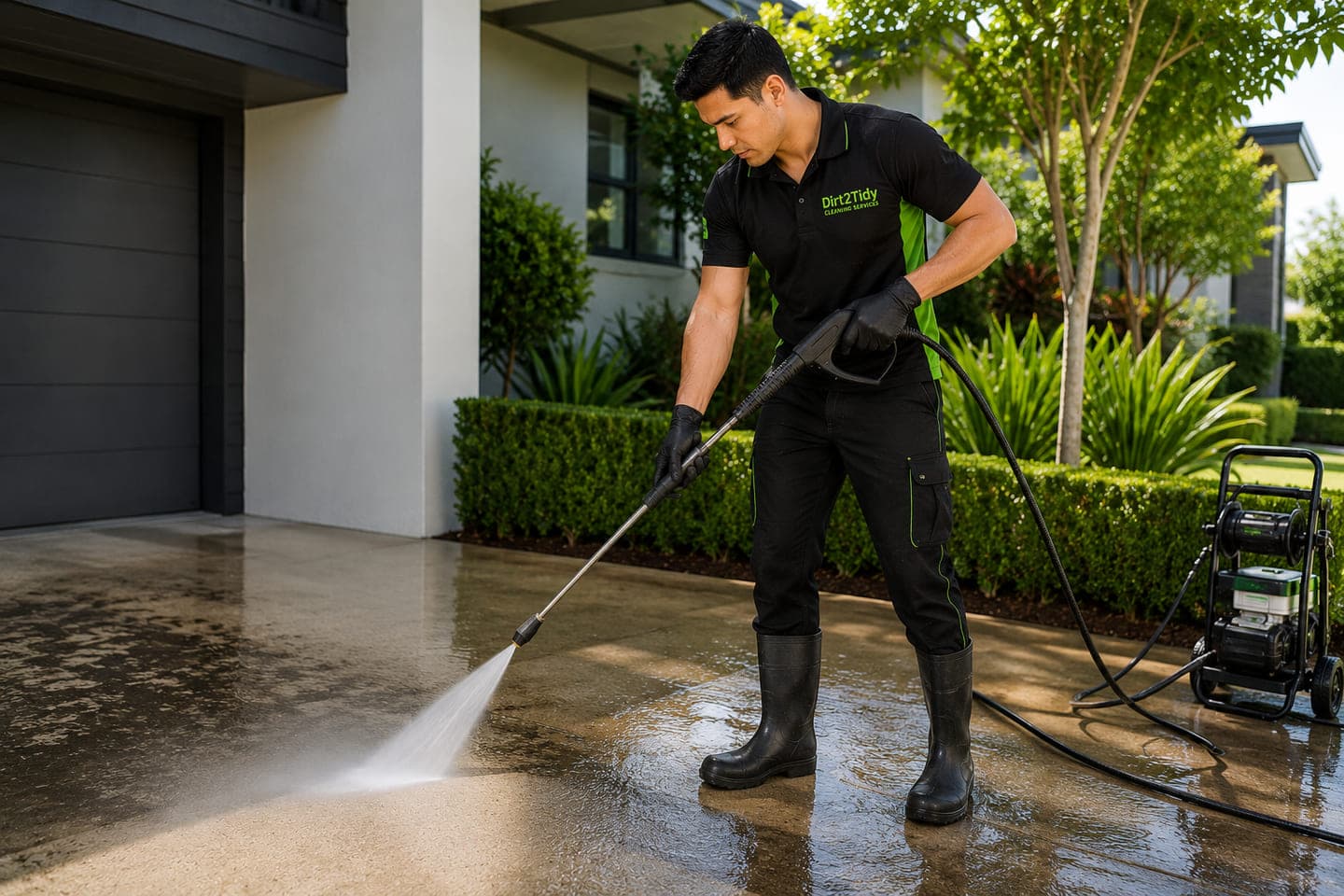 High pressure exterior cleaning of an Australian home