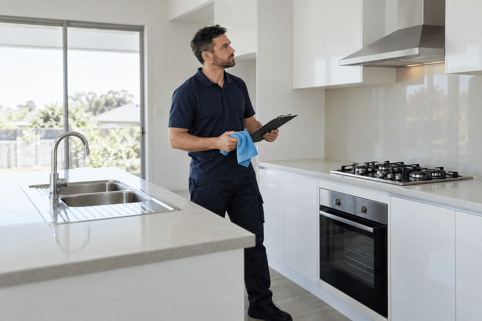 Bond cleaning by a professional cleaner in an Australian home