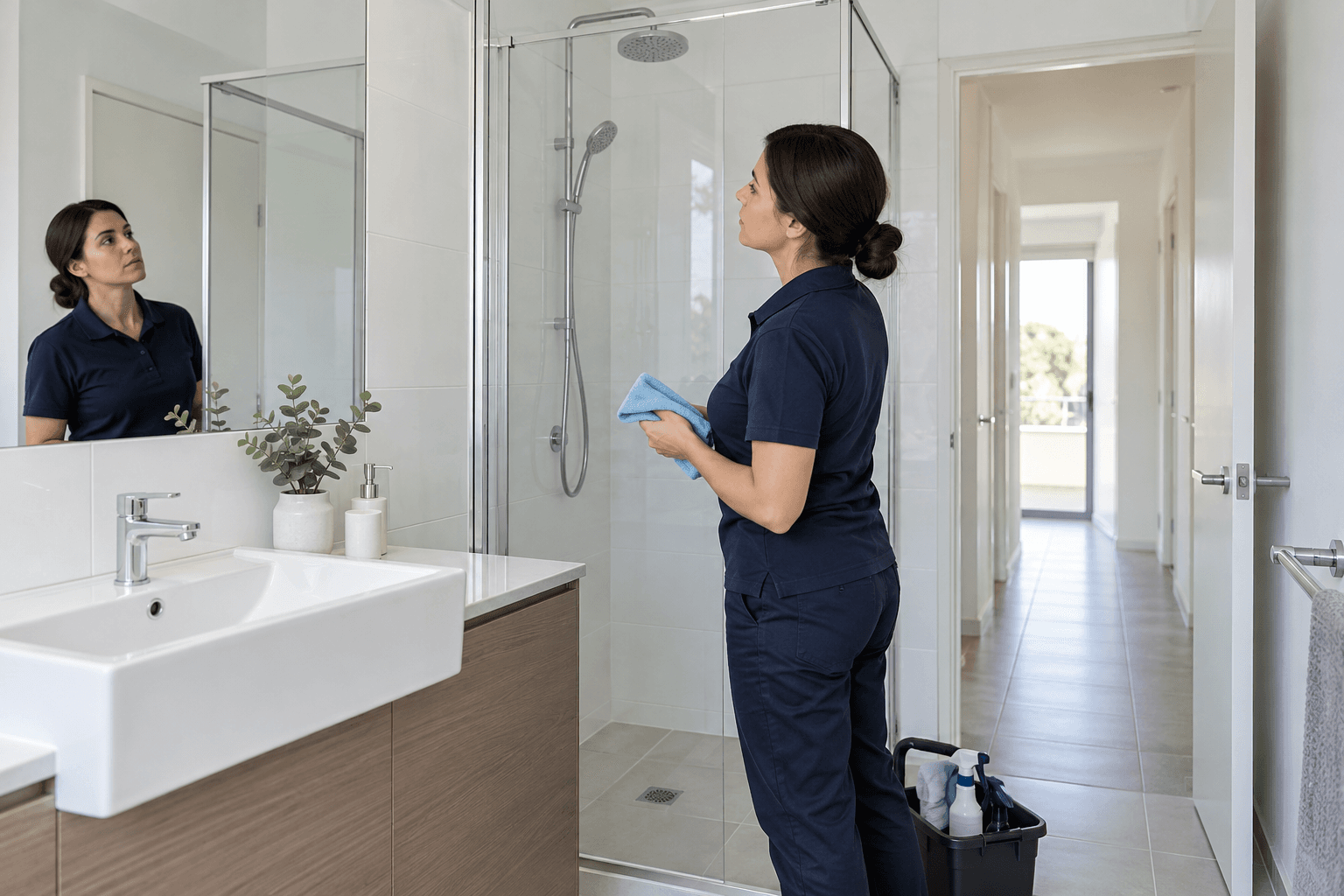 End of lease cleaning by a professional cleaner in an Australian home