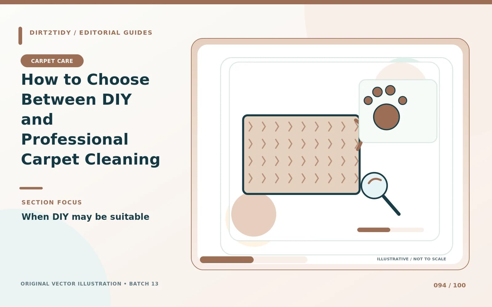 Illustration of when DIY may be suitable for How to Choose Between DIY and Professional Carpet Cleaning