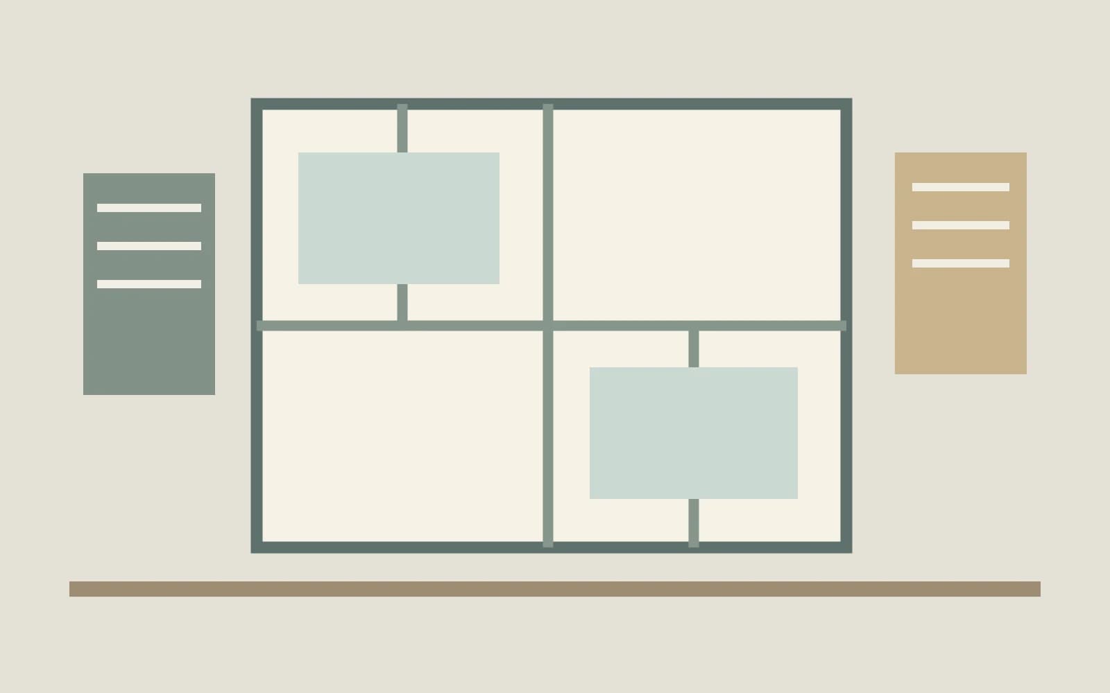 A home renovation plan and separate scope folders arranged for estimate review