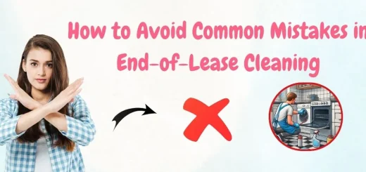 A woman making an "X" gesture, illustrating mistakes to avoid in end-of-lease cleaning.
