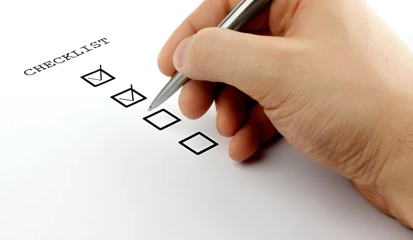 Checklist for cleaning tasks related to the end of lease