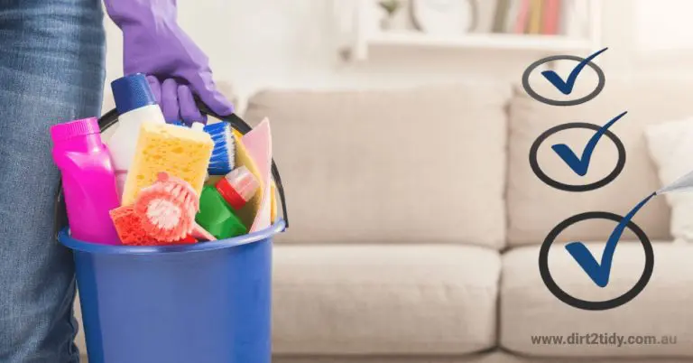 Cleaning supplies ready for end-of-lease cleaning service
