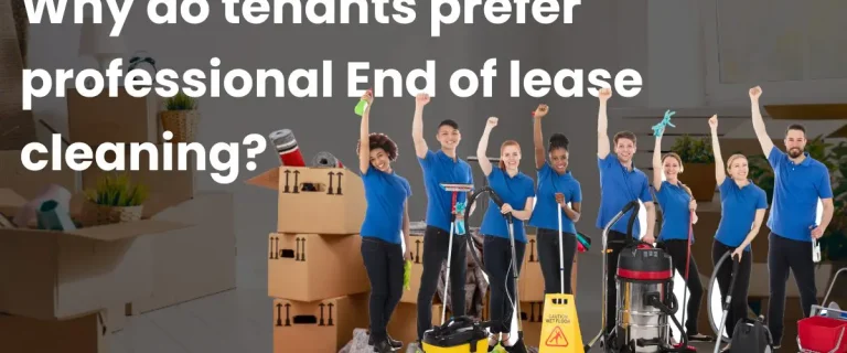 Team of professional cleaners ready for end-of-lease cleaning.