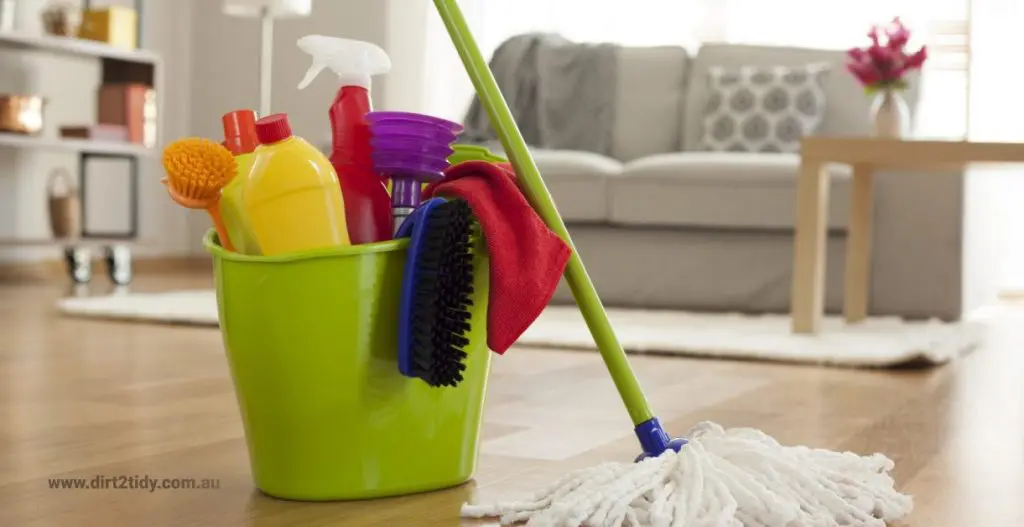 The Ultimate End of Lease Cleaning Checklist in 2025 2 Bucket of cleaning supplies and mop for cleaning