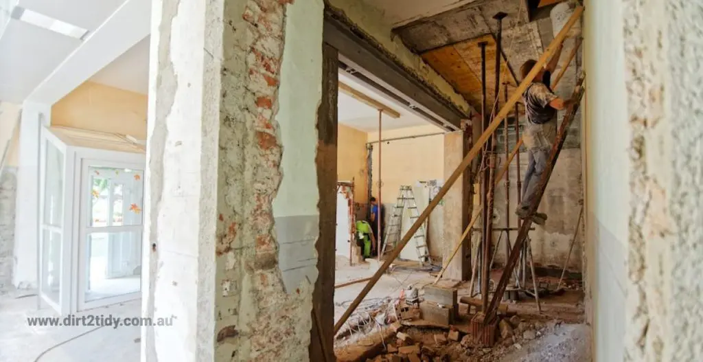 Renovation work in progress as part of getting a property ready for end-of-lease cleaning.