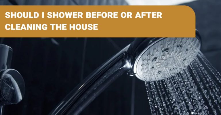 shower cleaning the house
