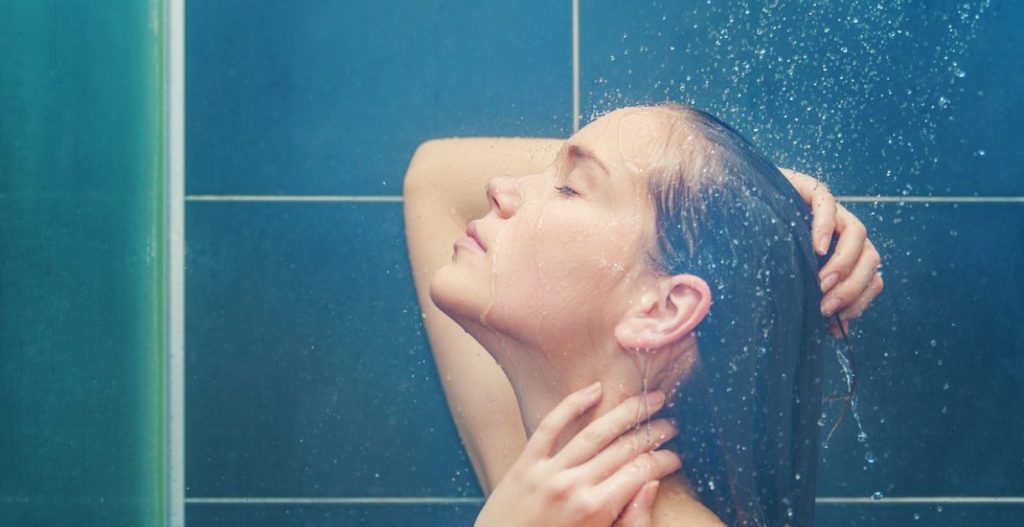 shower before cleaning the house