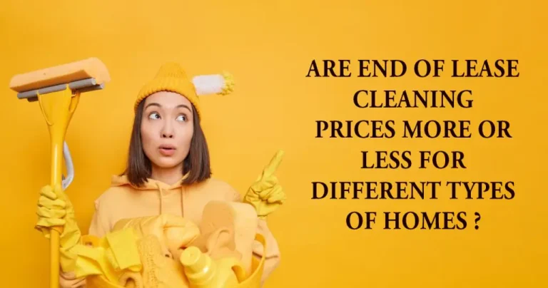 Lease cleaning prices for different home types