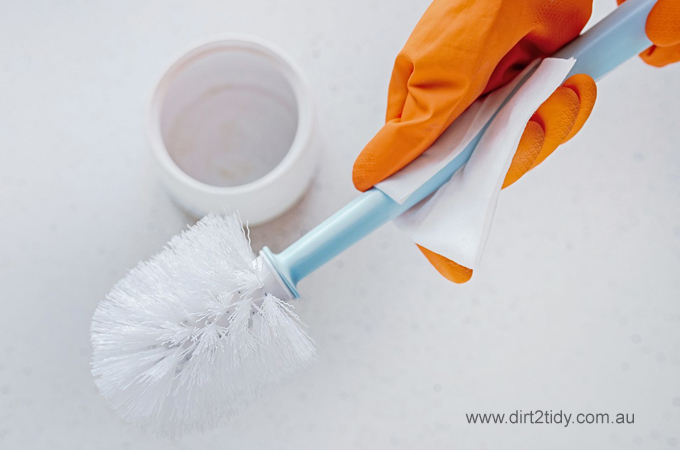 clean a toilet brush
