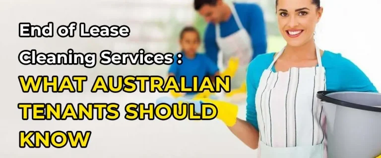 A smiling woman in cleaning attire holding a bucket, with the text "What Australian Tenants Should Know".