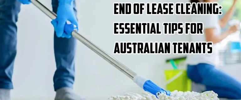 A person mopping a tiled floor, offering cleaning tips for tenants moving out.