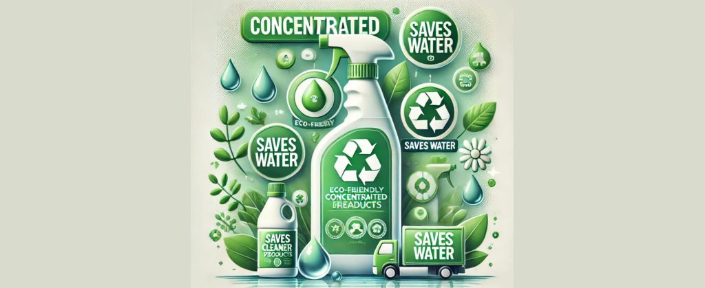 Green cleaning products that are concentrated, eco-friendly, and save water.


