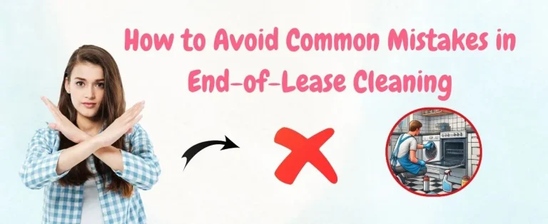 A woman making an "X" gesture, illustrating mistakes to avoid in end-of-lease cleaning.