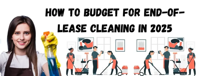 A woman thinking with cleaning supplies, showing how to avoid stress during cleaning.