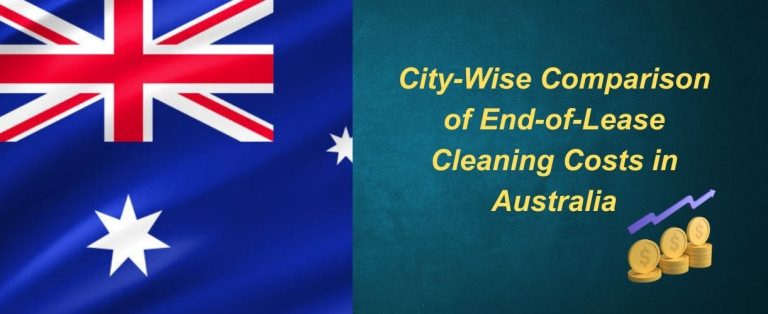 Australian flag with a comparison chart of end-of-lease cleaning costs.