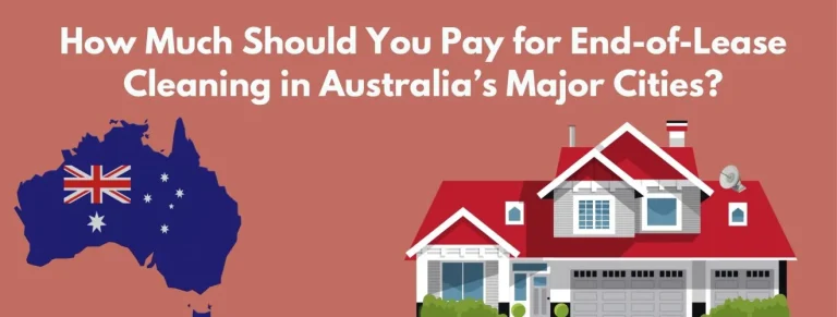 Infographic of a house and Australian map with a flag about end-of-lease cleaning costs.