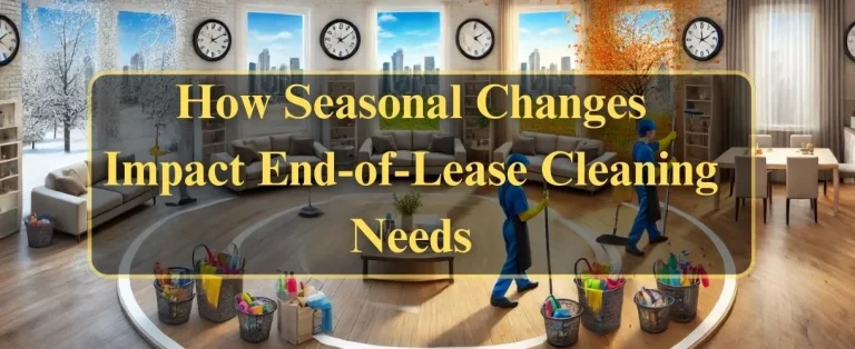 Cleaning staff working in a room that changes with all four seasons.