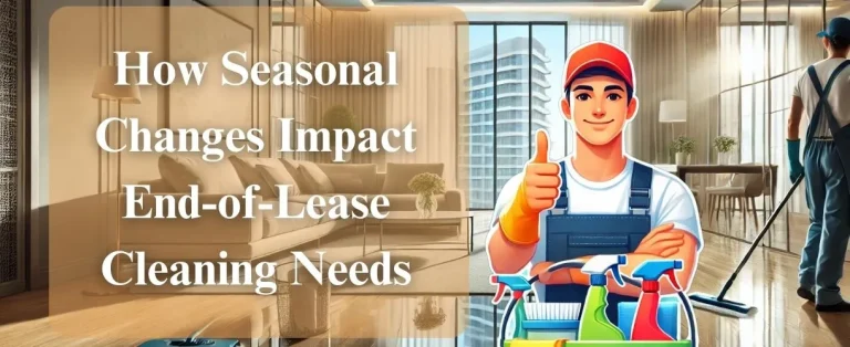 A smiling cleaner giving a thumbs-up with a modern apartment background.