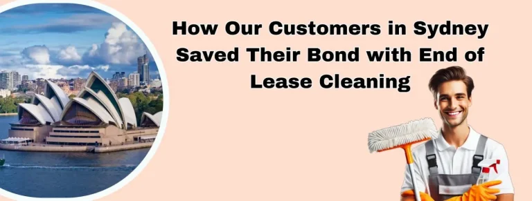 Sydney Opera House with a cleaner holding a mop, representing bond cleaning success.