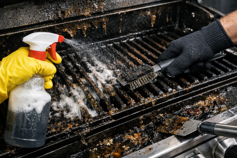 remove heavy grease from a BBQ
