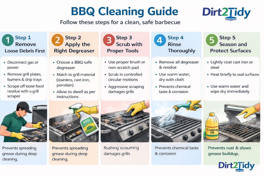 remove heavy grease from a BBQ