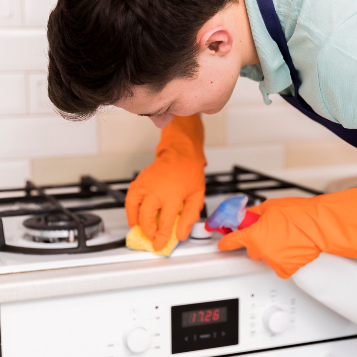 stove top & burners cleaning